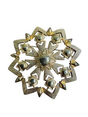 Monet Gold-Tone Starburst Brooch